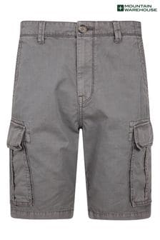 Mountain Warehouse Grey Outback Mens Washed Cargo Shorts (Q24362) | €42