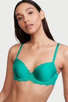 Victoria's Secret Capri Sea Blue Smooth Lace Wing Lightly Lined Demi Bra (Q24602) | €64