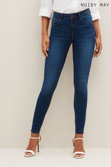 NOISY MAY Blue Push Up Sculpting Stretch Skinny Jeans (Q24778) | $39