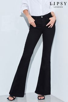 Lipsy Black Petite Mid Rise Flare Jeans (Q25324) | €54