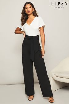 Lipsy Monochrome Angel Sleeve 2 In 1 Jumpsuit (Q25479) | €24