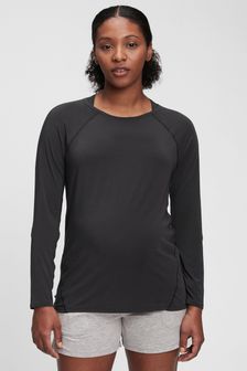 Gap Black Maternity Breathable Long Sleeve Crew Neck T-Shirt (Q25719) | kr325