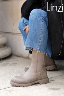 Linzi Nude Tropper Long Chelsea Boot With Chunky Sole (Q25986) | €18