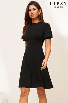 Lipsy Black Petite Jersey Underbust Puff Sleeve Mini Dress (Q26167) | 45 €