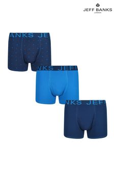 Jeff Banks Navy 3 Pack Plain and Print Boxers (Q26216) | $25