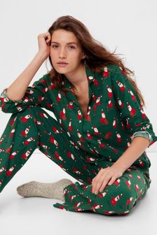 Verde cu Moș Crăciun - Pijama din flanel Crăciun Gap (Q26431) | 320 LEI