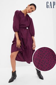 Gap Purple Tiered Tie-Waist Midi Dress (Q26435) | 71 €