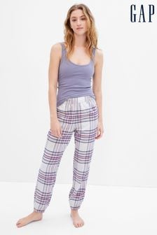 Roz - Pantaloni de sport de pijama din flanel Gap (Q26500) | 128 LEI