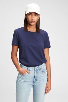 Azul marino - Camiseta vintage de manga corta y cuello redondo de algodón orgánico de Gap (Q26513) | 25 €