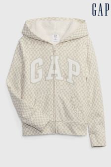 Gap Cream Logo Check Print Zip Up Hoodie (Q26561) | €19.50