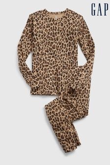 Gap Brown Leopard Organic Cotton Leopard Print Long Sleeve Pyjama Set (Q26573) | €22.50
