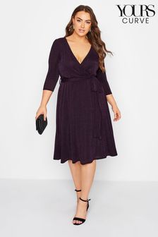 Yours Curve Purple London Party Wrap Dress (Q26656) | €34