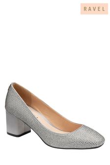 Ravel Grey Satin Block-Heel Court Shoes (Q26936) | 87 €