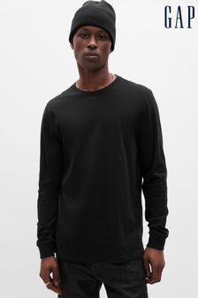 Czarny - Miękka koszulka z Długi rękaw i okrągłym dekoltem Gap Everyday (Q27081) | 100 zł