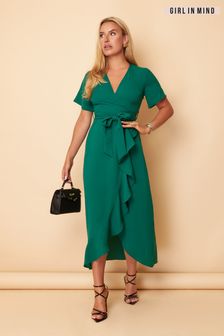 Girl In Mind Green Farren Wrap Maxi Dress (Q27233) | €31