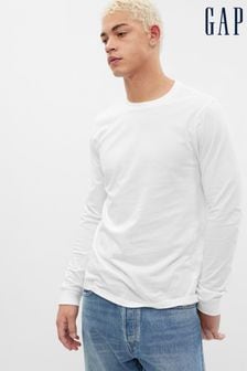 Weiß - Gap Everyday Weiches, langärmeliges Shirt mit Rundhalsausschnitt (Q27248) | 25 €