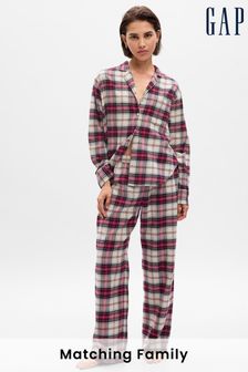 Gap Red & White Flannel Check Family Christmas Pyjama Shirt & Bottoms (Q27275) | €22.50