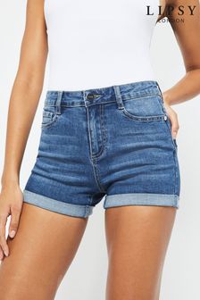 Blau - Lipsy Denim-Shorts mit Umschlag (Q27325) | 45 €