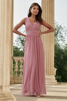 Розовый - Без рукавов платье макси для подружки невесты Lipsy Empire (Q27765) | €108