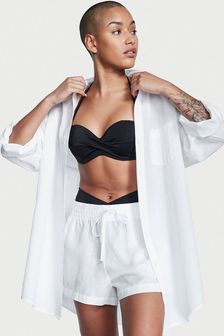 Victoria's Secret White Oversized Linen Shirt Cover Up (Q27919) | kr636
