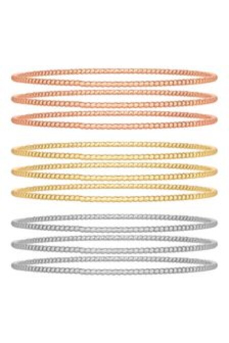 Lipsy Jewellery Gold Diamond Cut Bangle Bracelets - Pack of 3 (Q28123) | 20 €