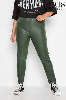 Yours Curve Green Coated AVA Trouser (Q28228) | €16.50