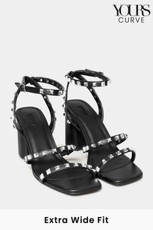 Yours Curve Black Extra Wide Fit Extra-Wide Fit Studded Strappy Sandal (Q28240) | 54 €