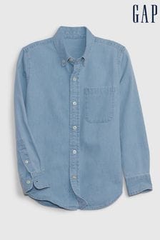 Gap Blue Button Up Long Sleeve Shirt (4-13yrs) (Q28300) | €29