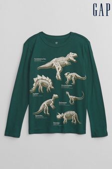 Gap Green Graphic Crew Neck Long Sleeve T-Shirt (Q28308) | 15 €