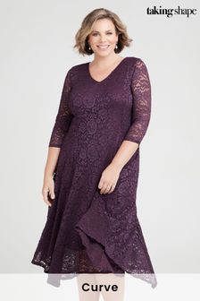 Taking Shape Purple Curve Odette Lace Cocktail Dress (Q28408) | $206