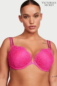 Victoria's Secret Forever Pink Lace Add 2 Cups Push Up Double Shine Strap Add 2 Cups Push Up Bombshell Bra (Q28682) | €67