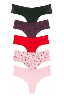 Victoria's Secret Black/Red/Pink Thong Knickers Multipack (Q28786) | kr490