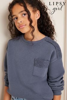 Lipsy Blue Crochet Sweatshirt (Q28807) | R348 - R457