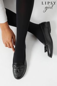 Lipsy Black Wide FIt Tassle School Loafer School Shoe (Q28820) | €16 - €21