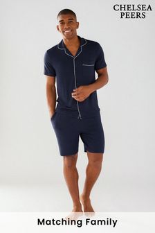Chelsea Peers Blue Modal Button Up Short Pyjama Set (Q28875) | CA$109