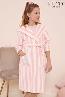 Lipsy Pink Stripe Velour Dressing Gown (Q28898) | €38 - €50