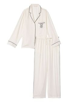Victoria's Secret Coconut White Satin Long Pyjamas (Q29038) | €79
