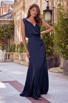 Темно-синий - Атласное платье для подружки невесты Lipsy Maisie (Q29103) | €108