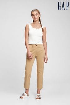 Gap Brown High Waisted Straight Khaki Trousers with Washwell (Q29122) | €15.50