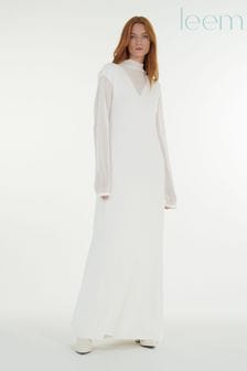 leem White Mesh-Effect Knitted Dress (Q29414) | €84