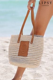 Lipsy Brown Raffia Beach Bag (Q29442) | INR 4,411