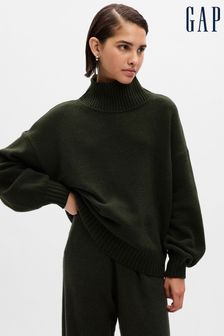 Zelena - Gap pulover z dolgimi rokavi in navideznim ovratnikom Cashsoft (Q29590) | €57