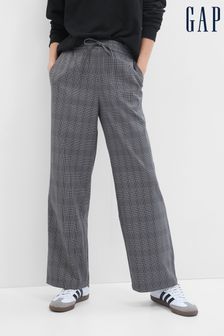Pantaloni easy cu croi larg și țesătură diagonală cu talie medie Gap (Q29659) | 298 LEI
