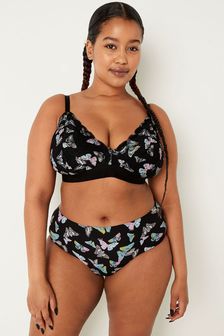 Victoria's Secret PINK Pure Black Butterfly Fuller Cup Lace Unlined Triangle Bralette (Q29877) | €15.50