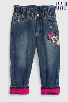 Gap Dark Wash Blue and Pink Disney Fleece-Lined Just Like Mom Jeans (Q30154) | €39