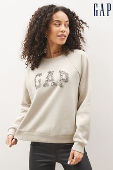 Серый - Свитшот с принтом реглан в винтажном стиле Gap (Q30208) | €36
