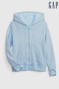Gap Light Blue Metallic Logo Zip Up Hoodie (Q30319) | €27