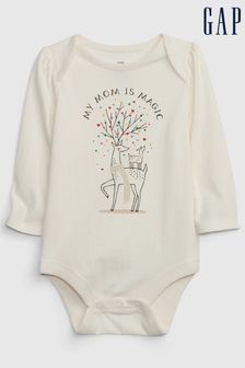 Gap White Graphic Long Sleeve Baby Bodysuit (Q30329) | 12 €