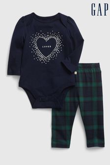 Gap Blue Graphic Baby Bodysuit & Leggings Set (Q30331) | €9