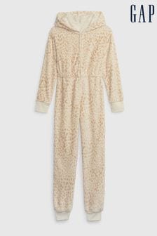 Jednoczęściowa piżama GAP z długim rękawem i nadrukiem w panterkę (Q30333) | 190 zł